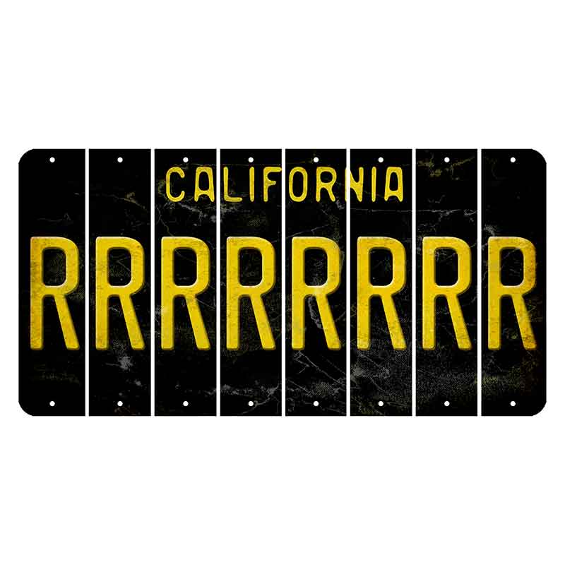 California Black Cut License Plate Strips (Set of 8) R
