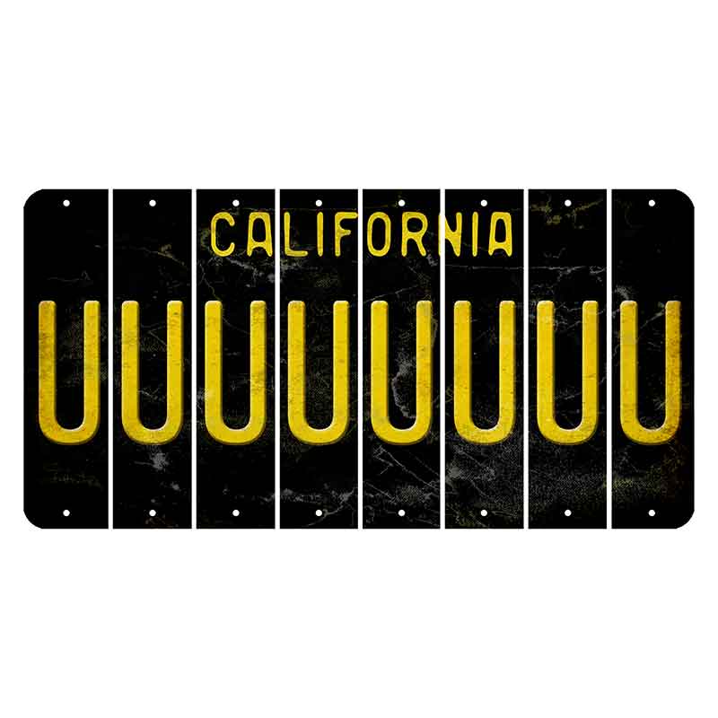 California Black Cut License Plate Strips (Set of 8) U