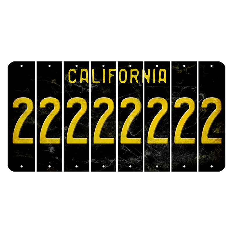 California Black Cut License Plate Strips (Set of 8) 2