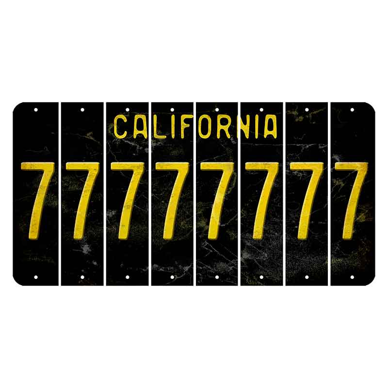 California Black Cut License Plate Strips (Set of 8) 7
