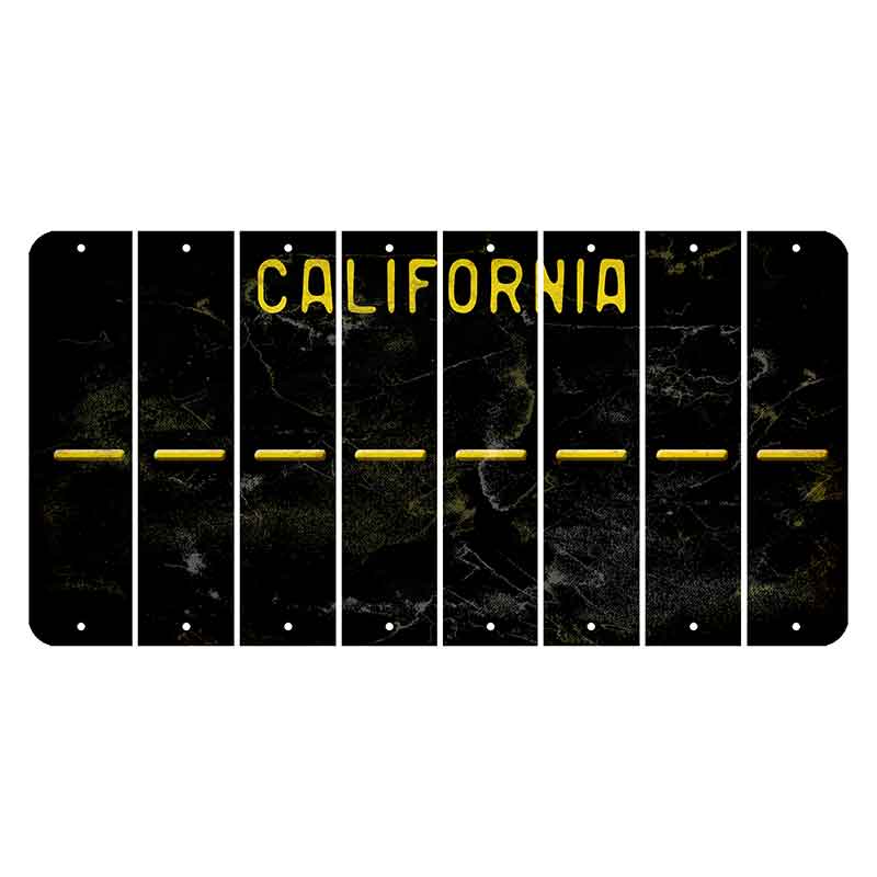 California Black Cut License Plate Strips (Set of 8) Hyphen
