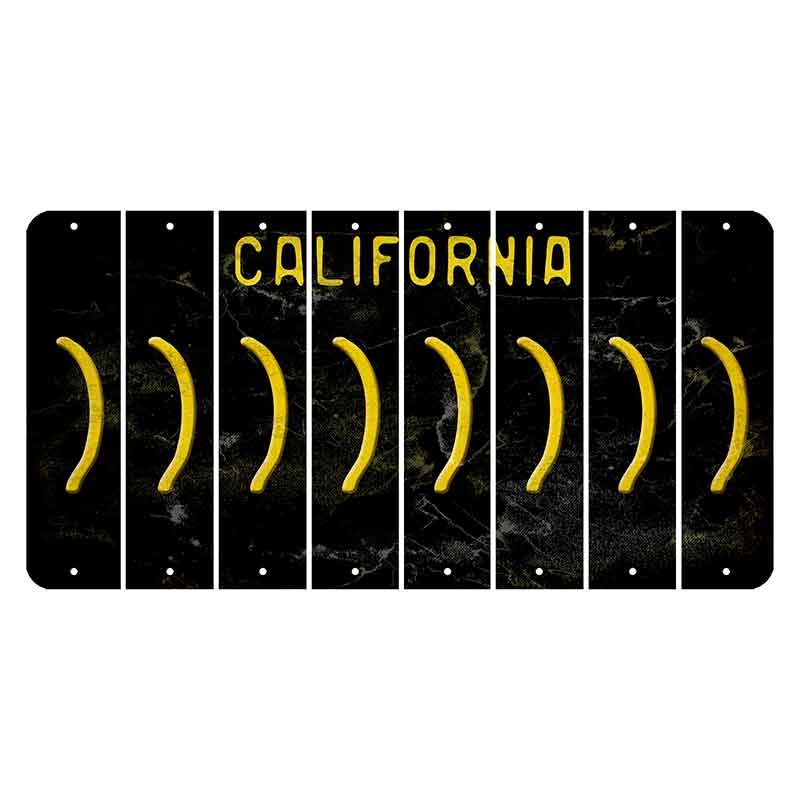 California Black Cut License Plate Strips (Set of 8) Parenthesis - Right