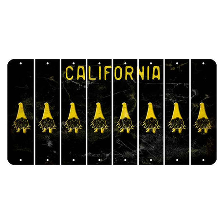 California Black Cut License Plate Strips (Set of 8) Gnome