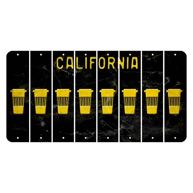 California Black Cut License Plate Strips (Set of 8) Latte