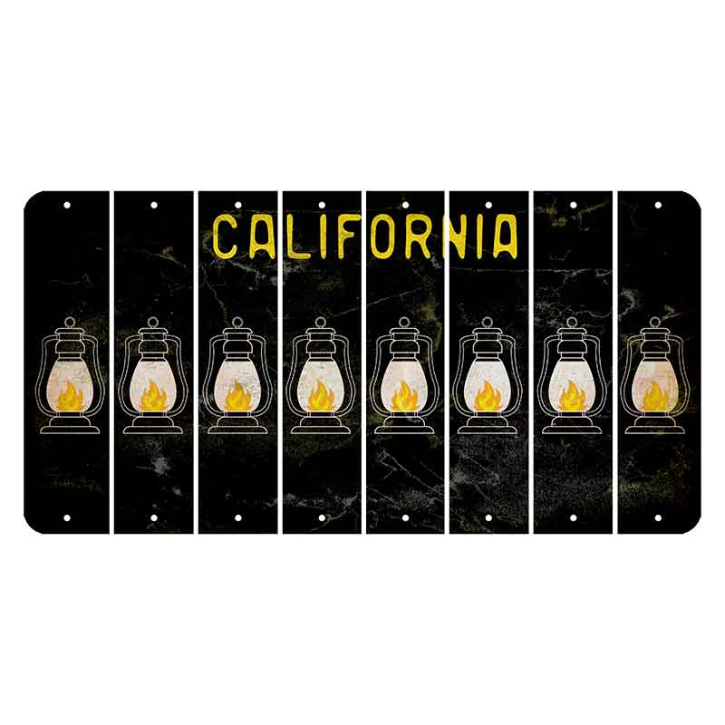 California Black Cut License Plate Strips (Set of 8) Lantern