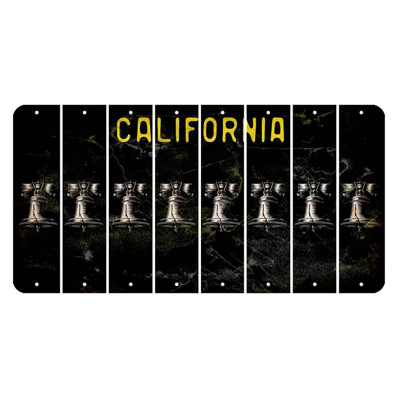California Black Cut License Plate Strips (Set of 8) Strawberry