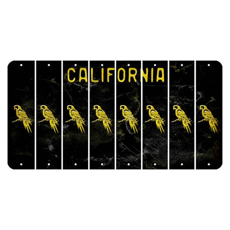 California Black Cut License Plate Strips (Set of 8) Parrot