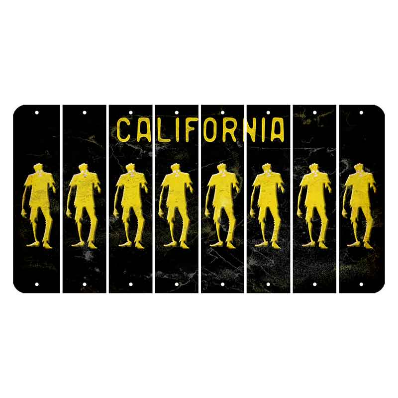 California Black Cut License Plate Strips (Set of 8) Yin Yang