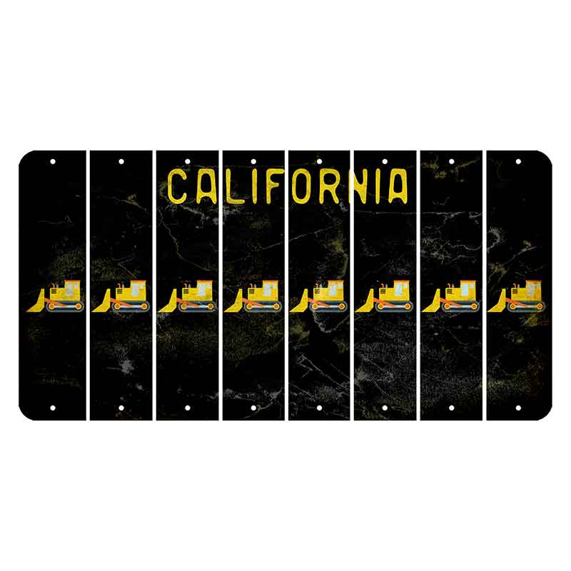 California Black Cut License Plate Strips (Set of 8) Dozer