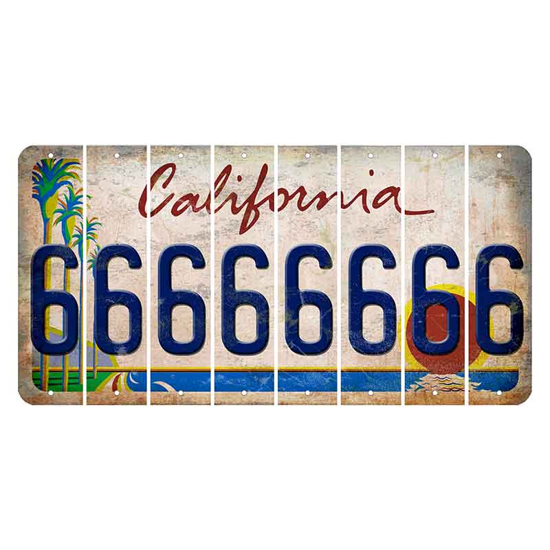 California Coastline Cut License Plate Strips (Set of 8) 6