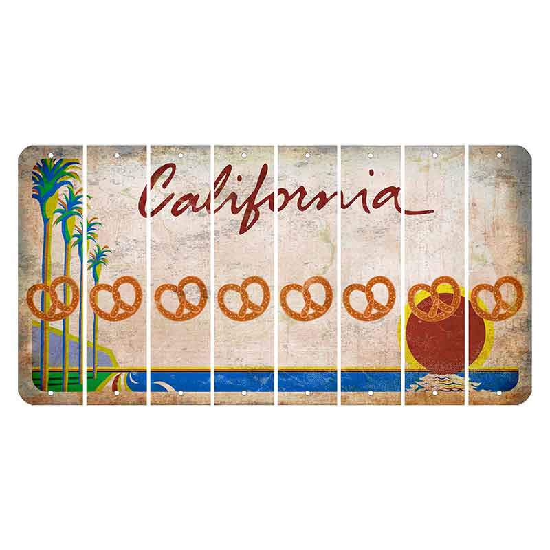 California Coastline Cut License Plate Strips (Set of 8) Pretzel