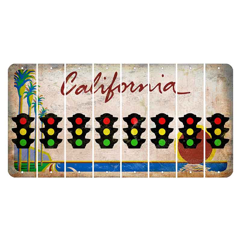 California Coastline Cut License Plate Strips (Set of 8) Tractor