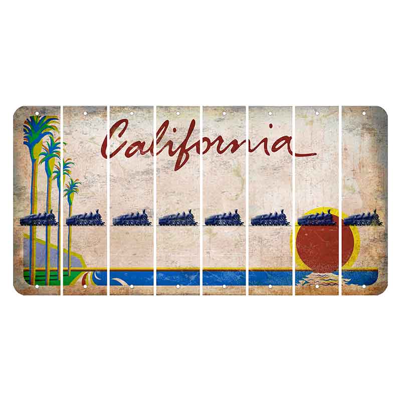 California Coastline Cut License Plate Strips (Set of 8) Trailer