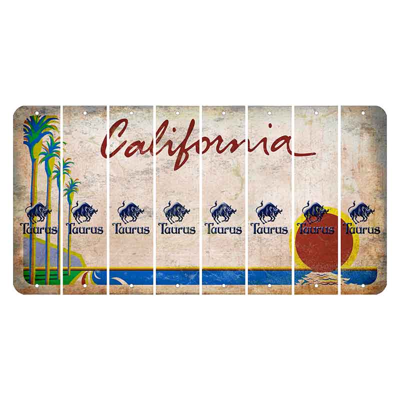 California Coastline Cut License Plate Strips (Set of 8) Zodiac Sign - Scorpio