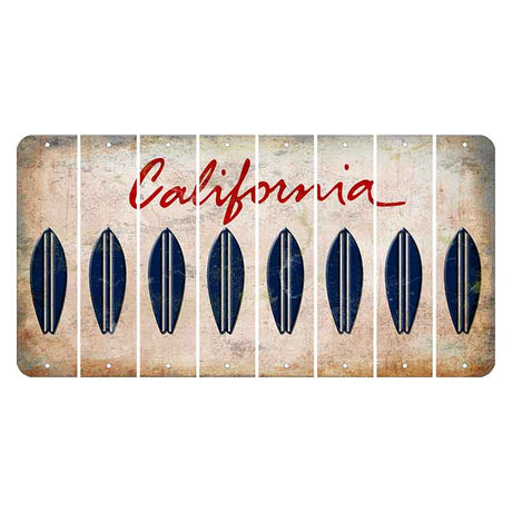 California White Cut License Plate Strips (Set of 8) Surfboard