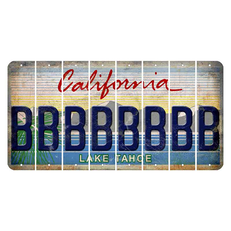 California Lake Tahoe Cut License Plate Strips (Set of 8) B