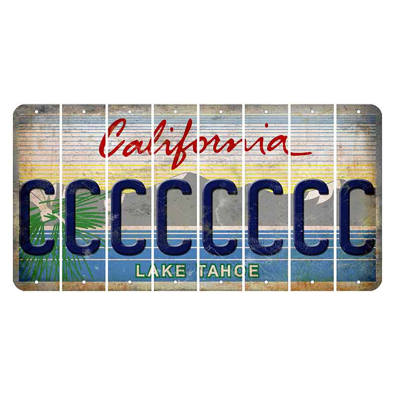 California Lake Tahoe Cut License Plate Strips (Set of 8) C