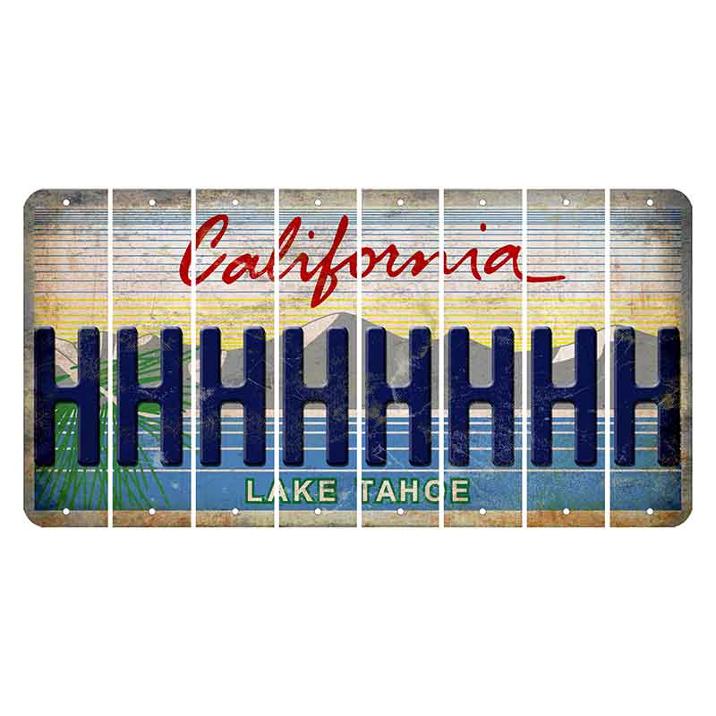 California Lake Tahoe Cut License Plate Strips (Set of 8) H