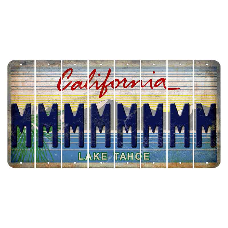 California Lake Tahoe Cut License Plate Strips (Set of 8) M
