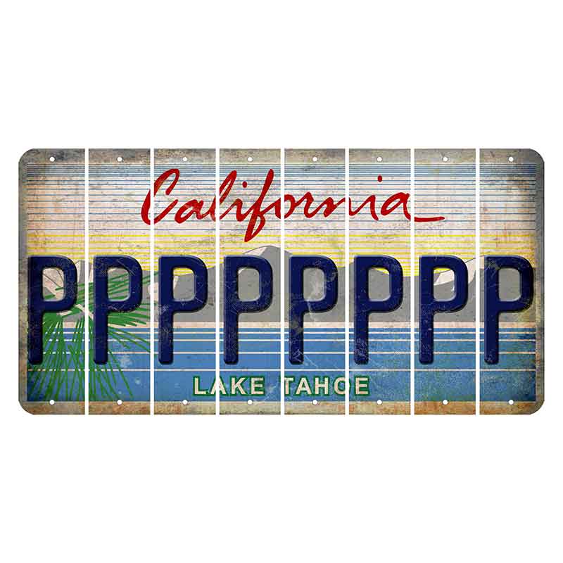 California Lake Tahoe Cut License Plate Strips (Set of 8) P