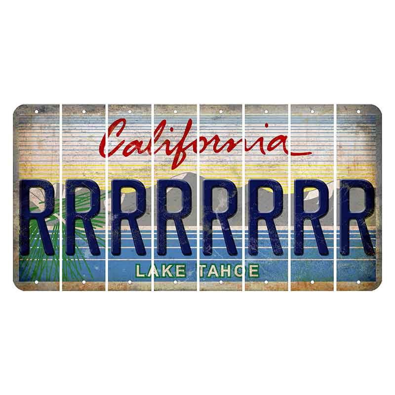 California Lake Tahoe Cut License Plate Strips (Set of 8) R