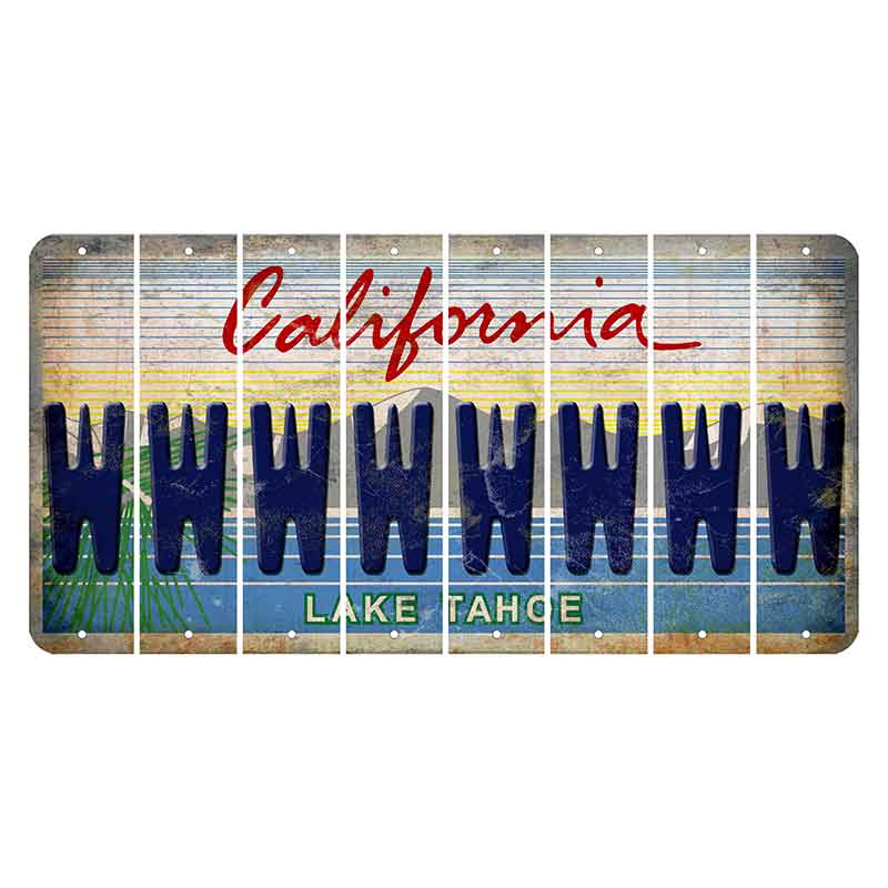 California Lake Tahoe Cut License Plate Strips (Set of 8) W