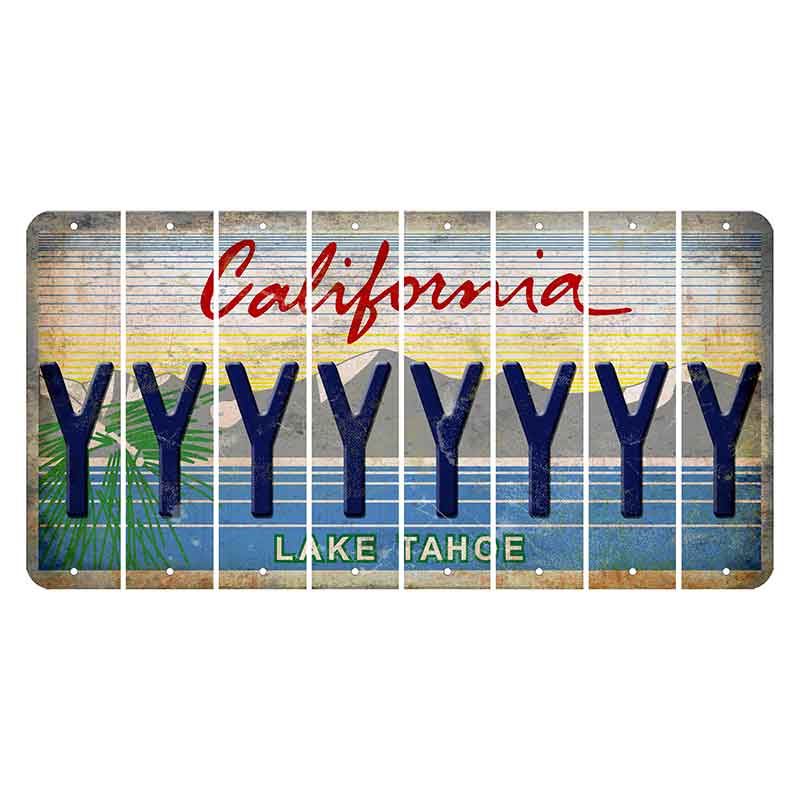 California Lake Tahoe Cut License Plate Strips (Set of 8) Y