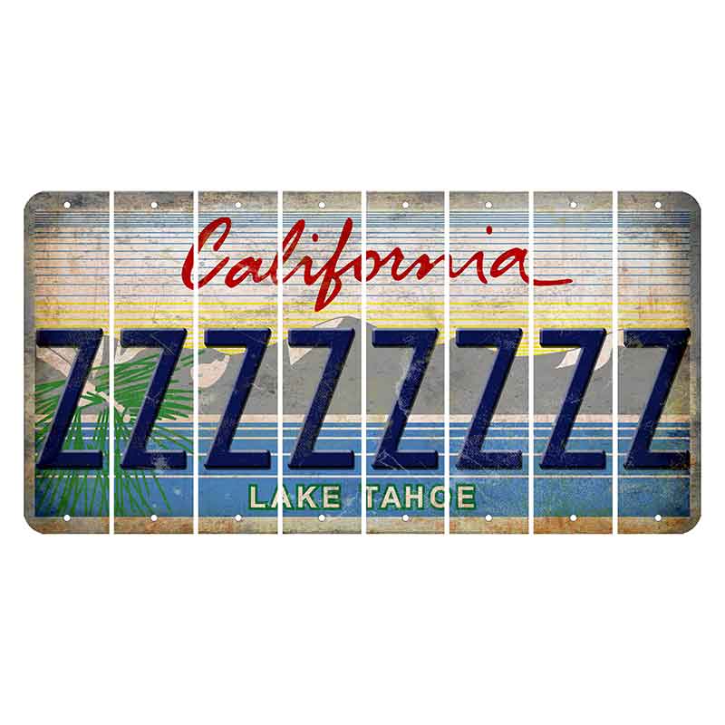 California Lake Tahoe Cut License Plate Strips (Set of 8) Z
