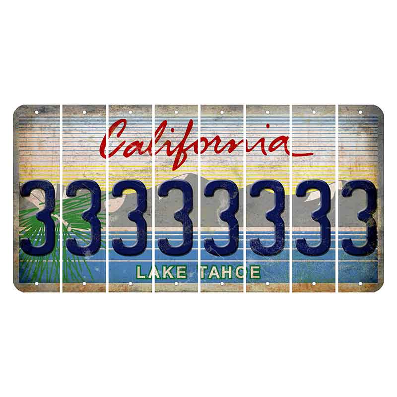 California Lake Tahoe Cut License Plate Strips (Set of 8) 3