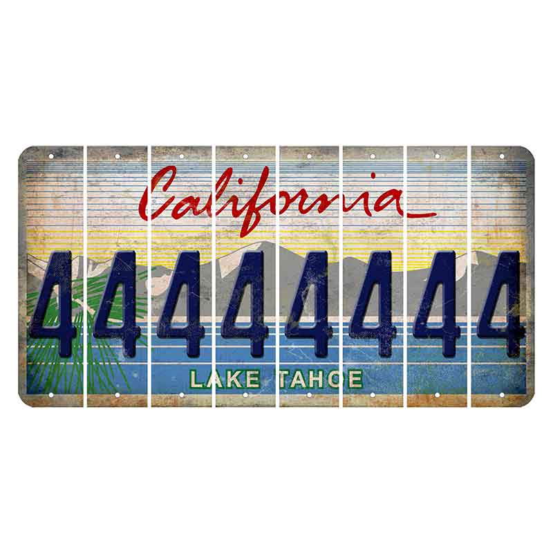 California Lake Tahoe Cut License Plate Strips (Set of 8) 4