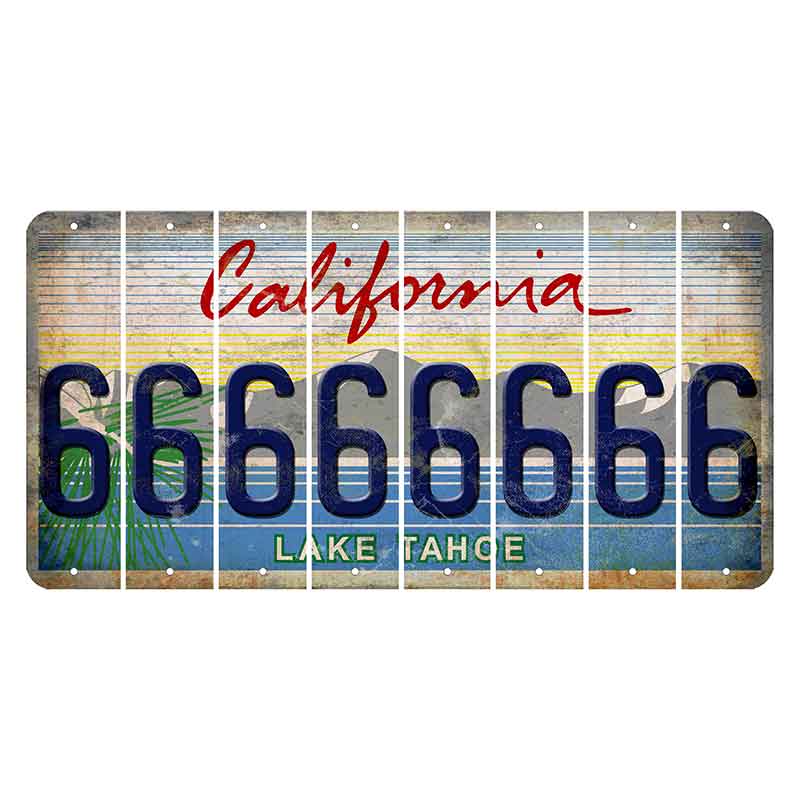 California Lake Tahoe Cut License Plate Strips (Set of 8) 6