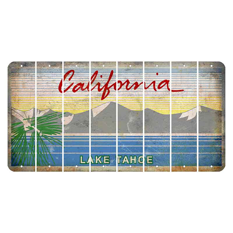 California Lake Tahoe Cut License Plate Strips (Set of 8) Blank