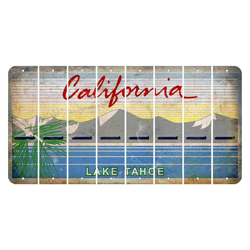 California Lake Tahoe Cut License Plate Strips (Set of 8) Hyphen