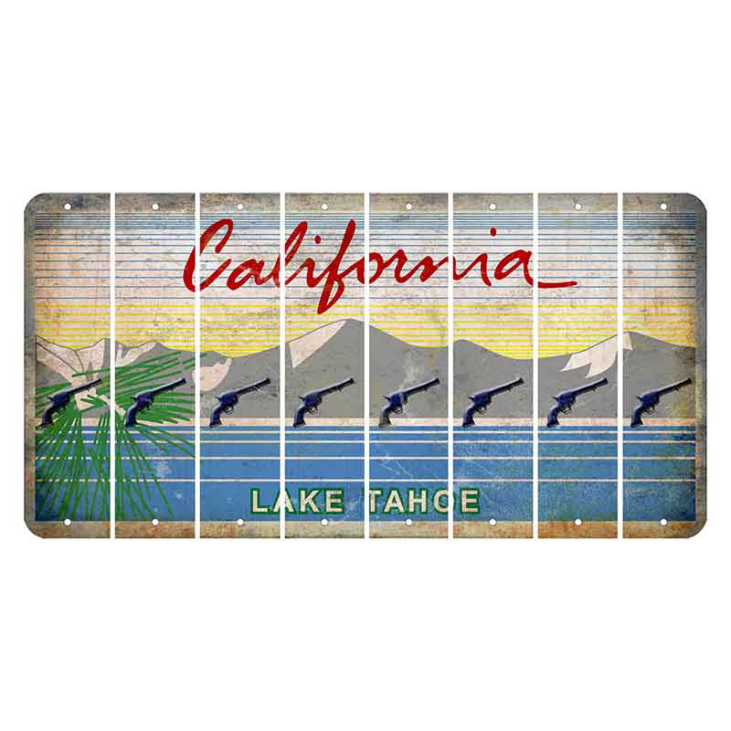 California Lake Tahoe Cut License Plate Strips (Set of 8) Revolver