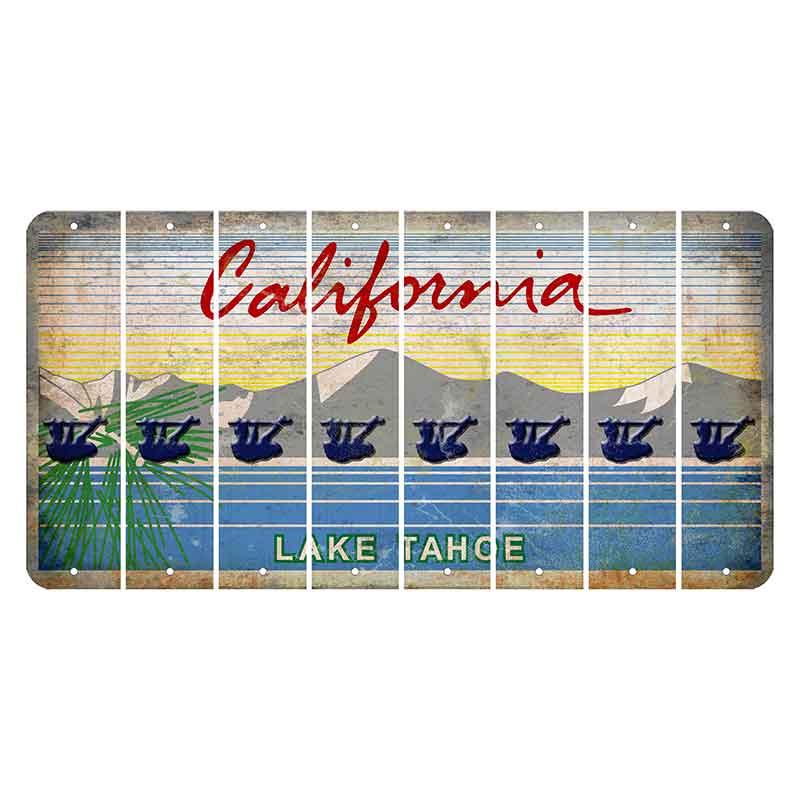 California Lake Tahoe Cut License Plate Strips (Set of 8) Sloth