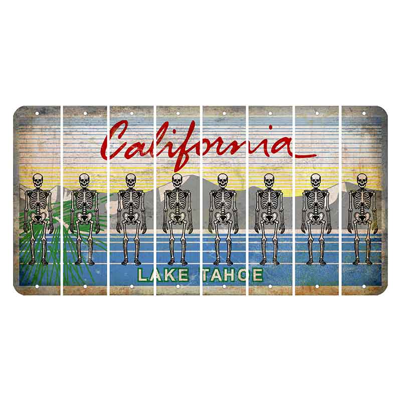 California Lake Tahoe Cut License Plate Strips (Set of 8) Skeleton