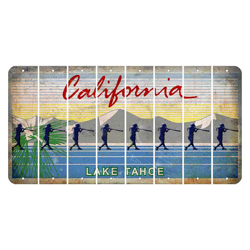 California Lake Tahoe Cut License Plate Strips (Set of 8) Softball Batter