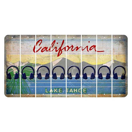 California Lake Tahoe Cut License Plate Strips (Set of 8) Headphones