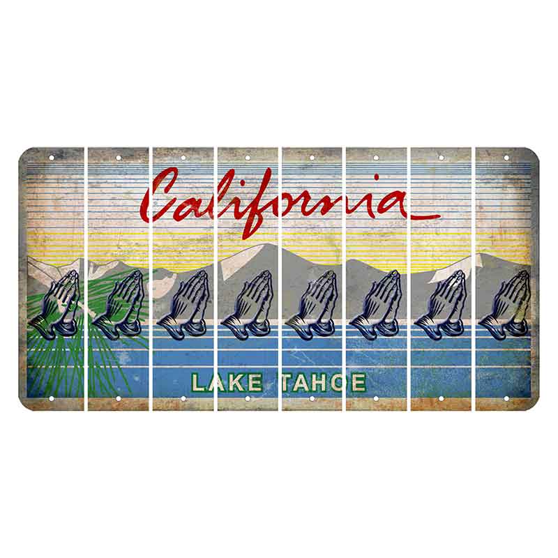 California Lake Tahoe Cut License Plate Strips (Set of 8) Praying Hands