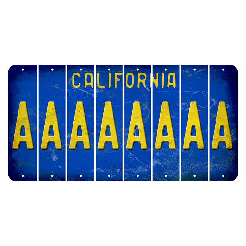 California Blue Cut License Plate Strips (Set of 8) A