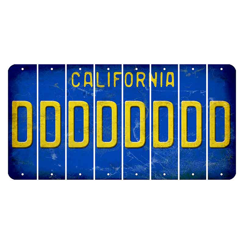 California Blue Cut License Plate Strips (Set of 8) D