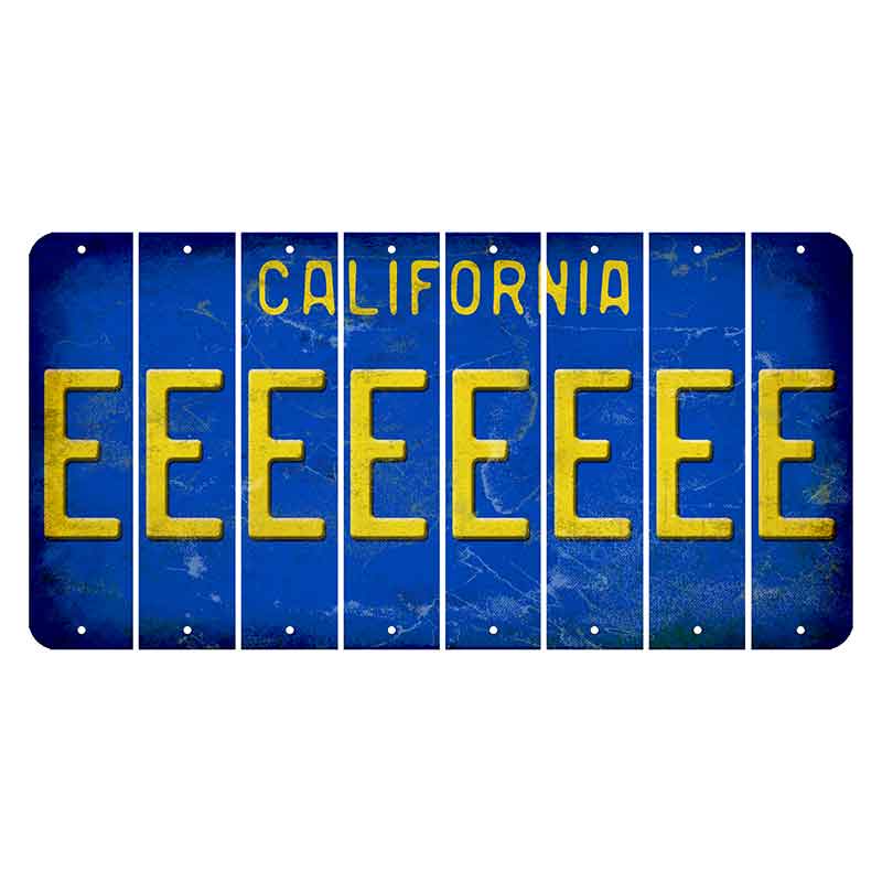 California Blue Cut License Plate Strips (Set of 8) E