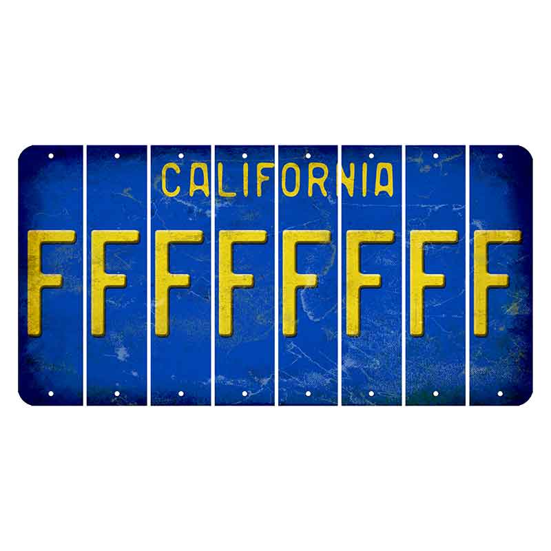 California Blue Cut License Plate Strips (Set of 8) F