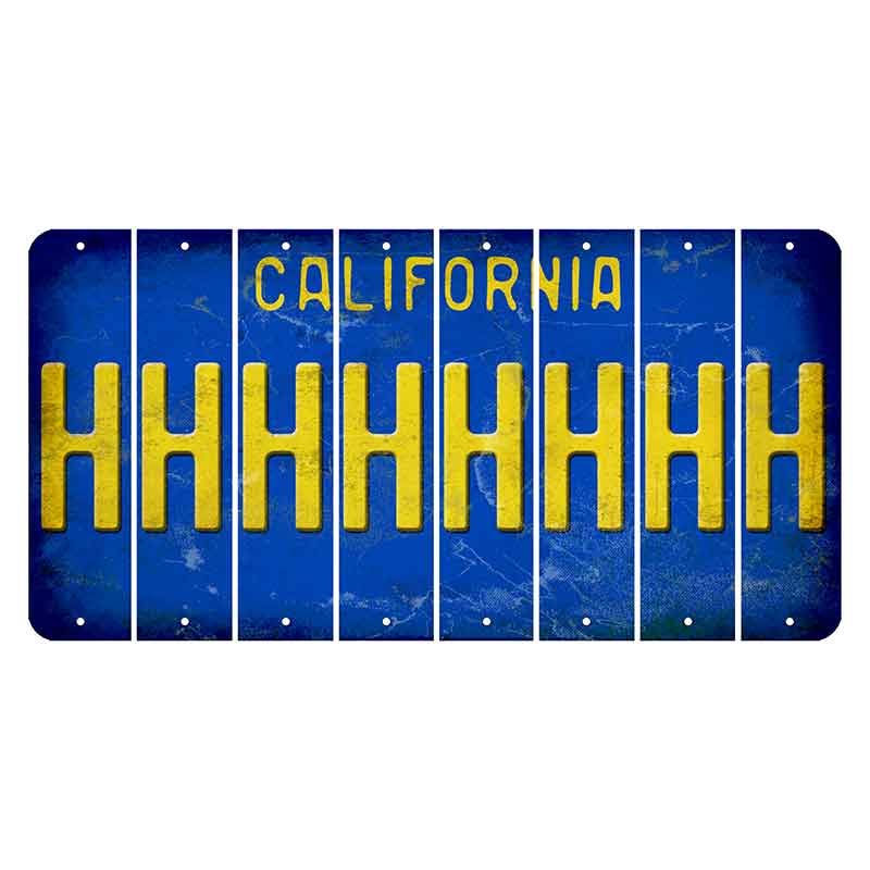 California Blue Cut License Plate Strips (Set of 8) H