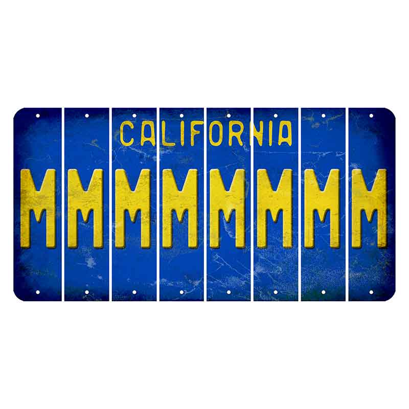 California Blue Cut License Plate Strips (Set of 8) M