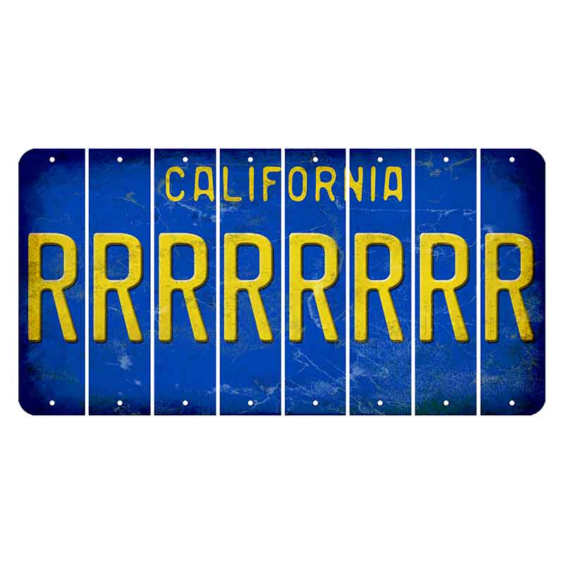 California Blue Cut License Plate Strips (Set of 8) R