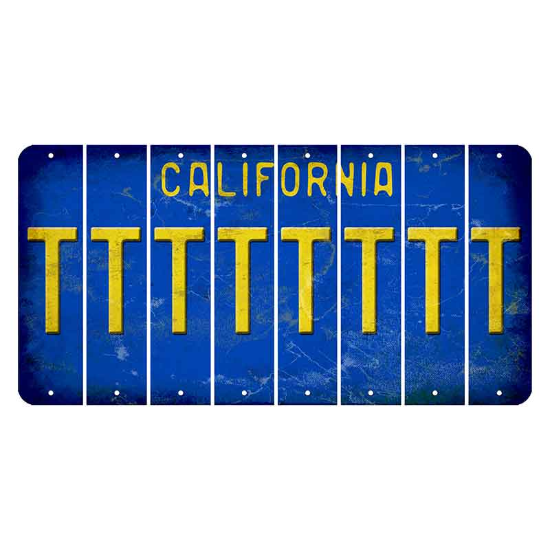 California Blue Cut License Plate Strips (Set of 8) T