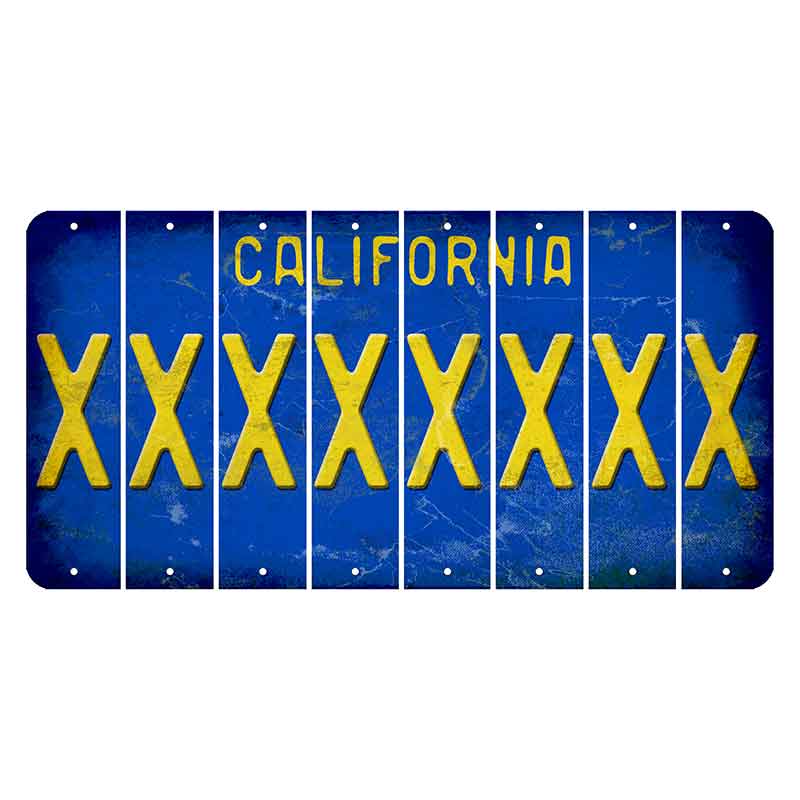 California Blue Cut License Plate Strips (Set of 8) X