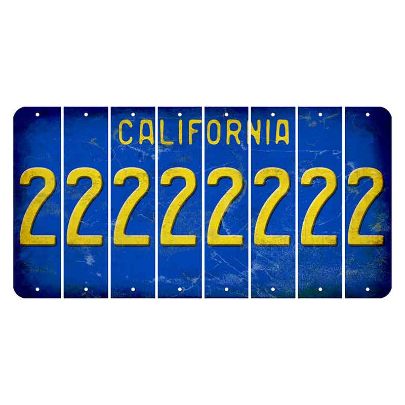 California Blue Cut License Plate Strips (Set of 8) 2