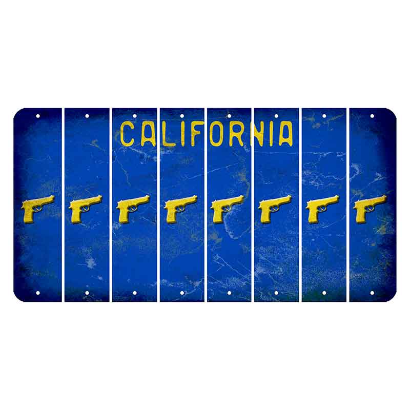 California Blue Cut License Plate Strips (Set of 8) Handgun